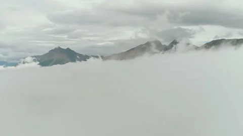 In the clouds on a mountaintop Video stock 154534319