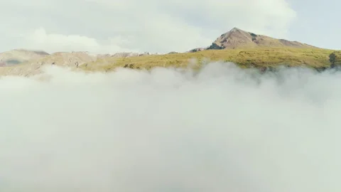 In the clouds on a mountaintop Stock Footage 154534696