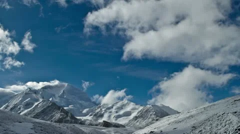Clouds move above Cho Oyu Stock Footage 22227495