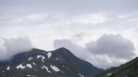 Clouds move above the mountains. Timelapse. Subpolar Ural. Uralic Mountains Stock Footage 269139985