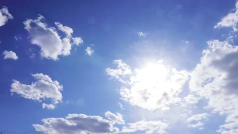 Clouds move across the sky and the sun shines brightly , timelapse 스톡 동영상 189889364