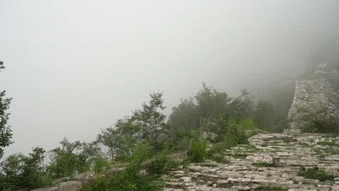 Clouds move among the Great Wall Stock Footage 93492316