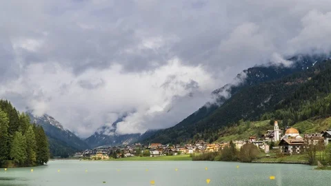 Clouds move over the Dolomites Stock Footage 108307886
