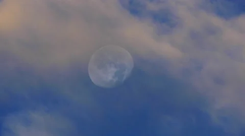 Clouds Move Over the Moon Stock Footage 42193557