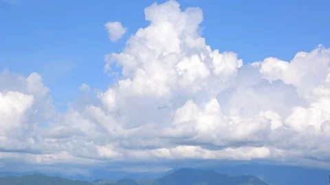 Clouds move over the mountain range. Time lapse. Stock Footage 79205572