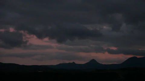 Clouds Move Over Mountain At Sunset In Mexico HD Video Video stock 25082520