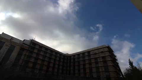 Clouds move rapidly over a building in Jerusalem, time-lapse Stock Footage 167271767