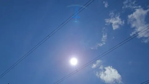 Clouds move rapidly in a time-lapse, shifting between direct rays and diffused a Stock Footage 337393639