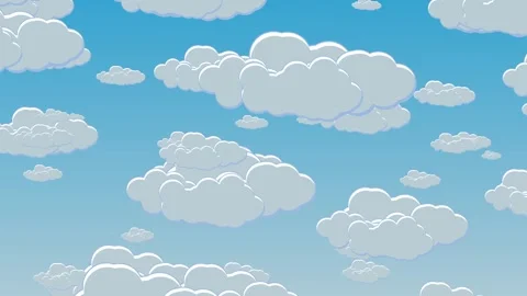 Clouds move at sky in comic art Stock Footage 323295762