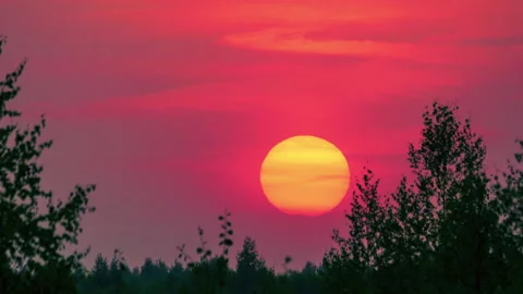 Clouds move at the summer in sunset, timelapse Stock-Footage 160010485