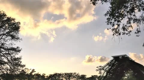 Clouds Move At Sunset Stock Footage 11885461