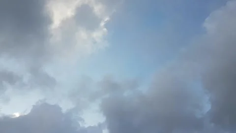 Clouds movements in a blue sky Stock Footage 172249258