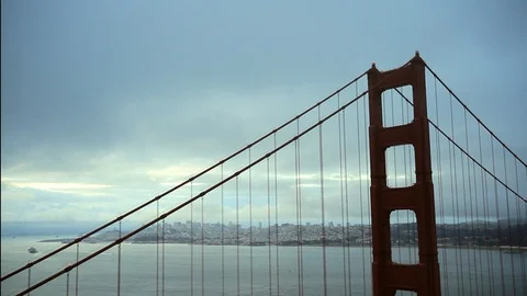 Clouds moving above Golden Gate Bridge in San Francisco, California, United Video stock 88342410