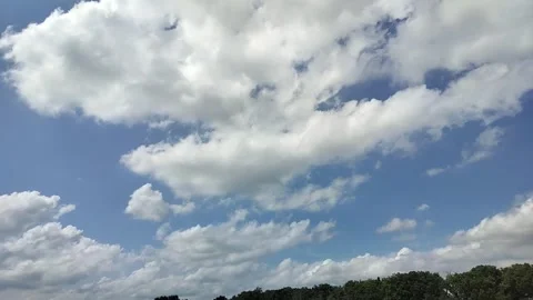 Clouds moving across a blue sky Stock Footage 311962363