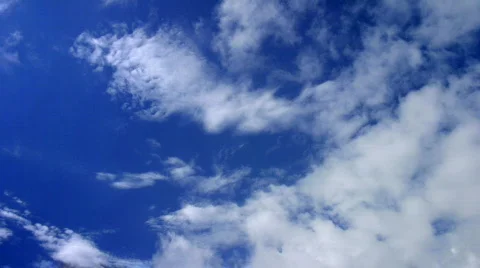 Clouds moving on blue sky Stock Footage 548043