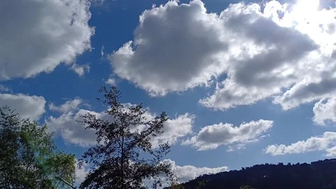 Clouds moving in the blue sky Stock Footage 272320108