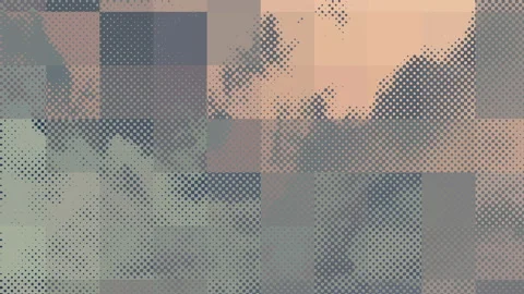 Clouds moving as a dot grid and in a colorful mosaic zooming. Generated. Stock Footage 150642776