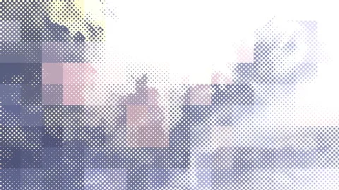 Clouds moving as a dot grid and in a mosaic with clear, soft colours changing. Stock Footage 150643241