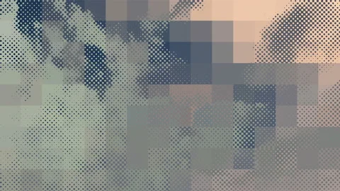 Clouds moving as a dot grid and in a tiled mosaic in soft colors. Stock Footage 150709588