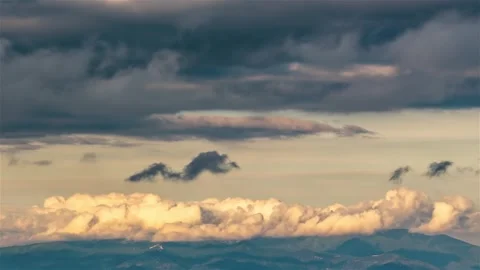Clouds moving fast over Mountains nature Time lapse Stock Footage 292922043