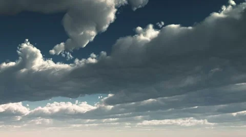 Clouds moving forward under a blue sky. Time-lapsed. Seamless loop. Vídeo Stock 7730960