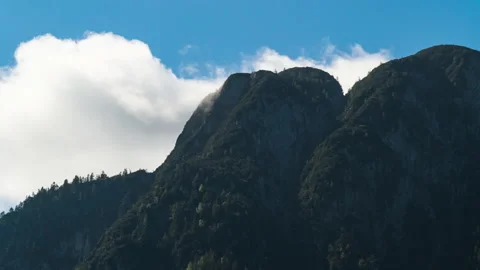 Clouds moving on mountain ridge, Austria, 4k, time lapse Stock Footage 159793506