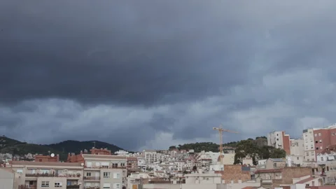 Clouds moving in over Barcelona. Stock Footage 131152978