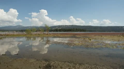 Clouds Moving Over Big Bear Lake HD Stock Footage 18175406