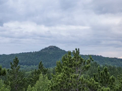 Clouds moving over Big Hill Stock Footage 80135298