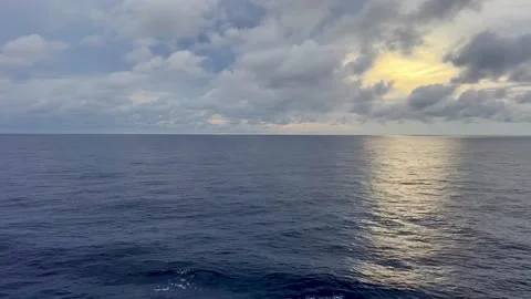 Clouds Moving Over Calm Ocean Sea Timelapse From Cargo Ship Deck Stock Footage 336590686