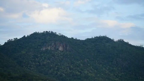 Clouds moving over the cliff Stock Footage 90177044