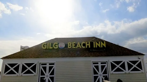 Clouds moving over Gilgo Beach Inn timelapse  Stock Footage 106150500