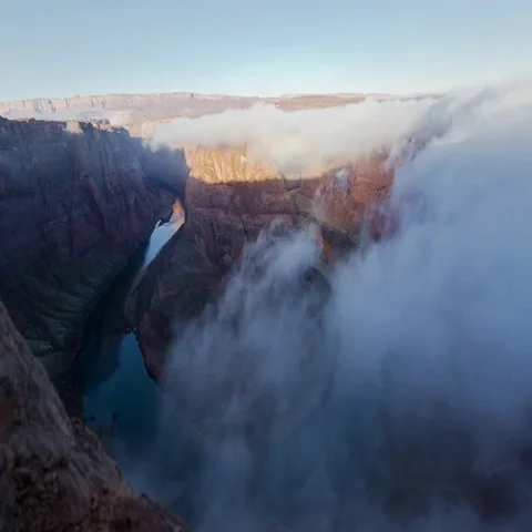 Clouds moving over Grand Canyon Stock Footage 69455286