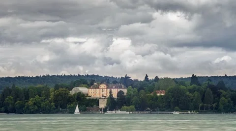 Clouds moving over Lake Constance, Germany - Time Lapse Stock Footage 63952460