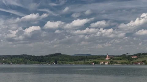 Clouds moving over Lake Constance, Germany - Time Lapse Stock Footage 63953167