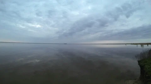 Clouds moving over the lake Stock Footage 37131833