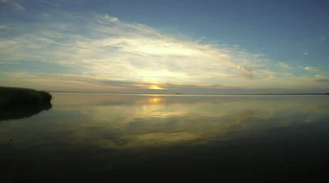 Clouds moving over the lake Stock Footage 38696770