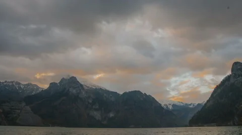 Clouds  moving over the lake Video stock 49073195