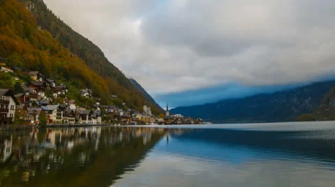 Clouds moving over the lake Stock Footage 49073248