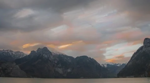 Clouds  moving over the lake Video stock 49310460