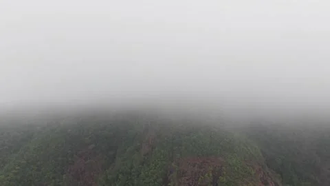 Clouds moving over mountain peak in koh chang island, thailand Stock Footage 304502529
