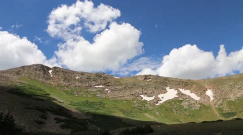 Clouds Moving Over A Mountain Ridge Stock Footage 41127642