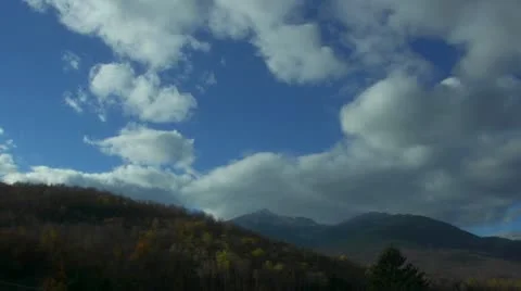 Clouds Moving Over Mountains Stock Footage 12320755