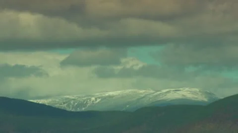 Clouds Moving Over Mountains in New Hampshire Stock Footage 12321313
