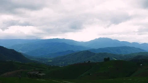 Clouds moving over mountains ,Time lapse of beautiful hill with clouds Stock Footage 117453511