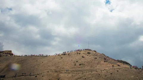 Clouds moving over mountain:time lapse Stock Footage 52037123
