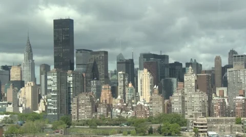 Clouds moving over New York timelapse 5sec Stock Footage 52533338