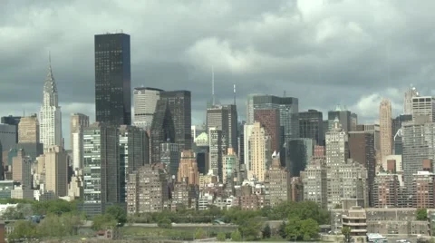 Clouds moving over New York timelapse 30sec Stock Footage 52533838