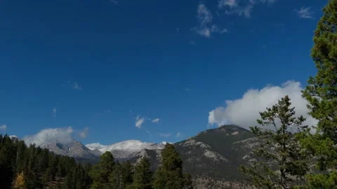 Clouds moving over Rocky Mountains Stock Footage 330297260