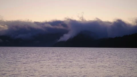 Clouds Moving over Shore Line of Lake 스톡 동영상 251504507